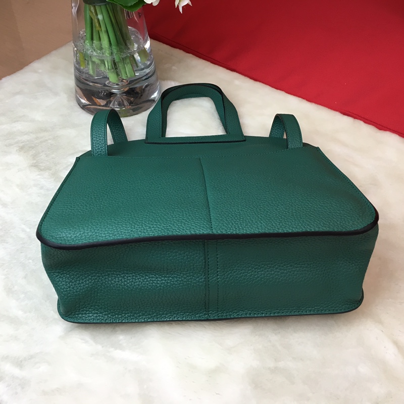 에르메스 할잔백31 그린 은장 소가죽